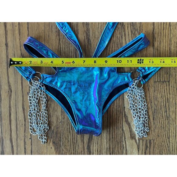 NWOT CLUBEXX Blue Indigo Atomic Bliss Cut Out Bodysuit Costume  Women's Size XS - Picture 9 of 10